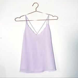Lilac scallop cross cross tank